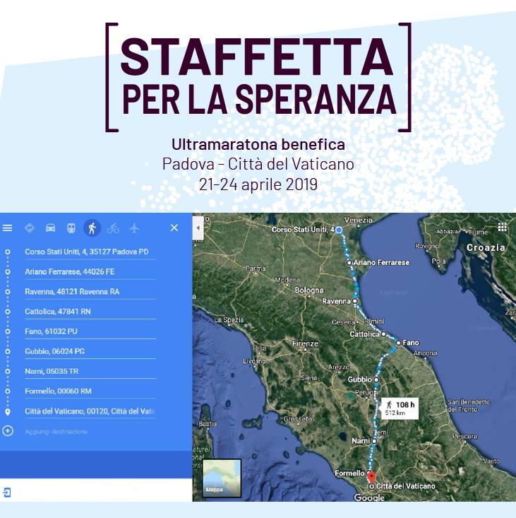 staffetta della speranza percorso
