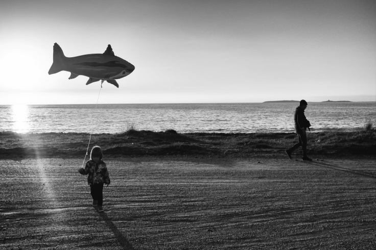 come una bambina davanti al mare foto